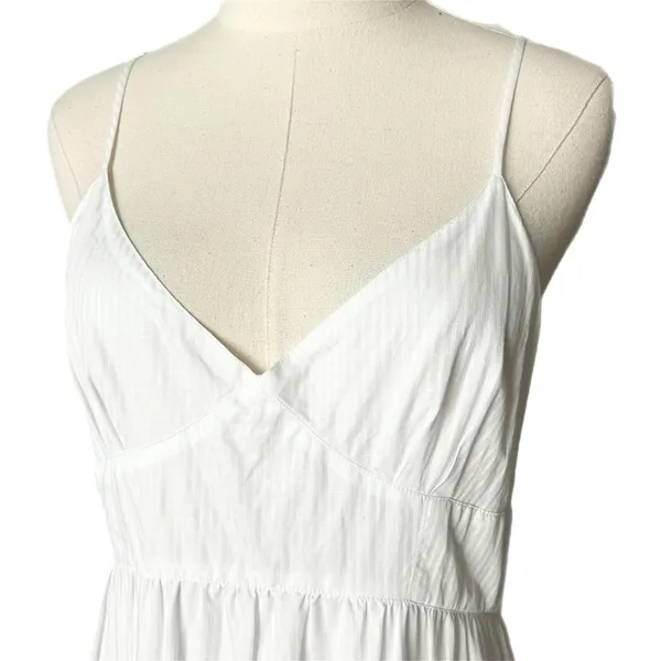 NEW La Ligne Beatirix Dress White Stripe Cotton Silk Tiered Midi Size Large - Image 3