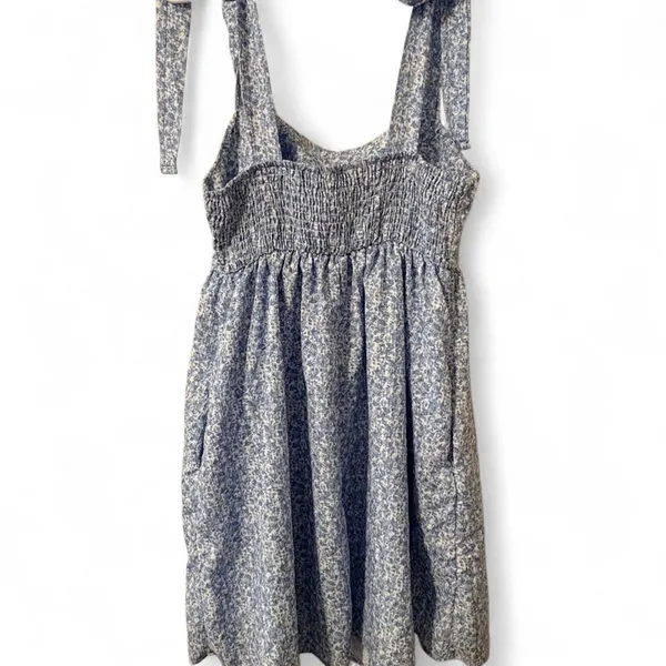 Altar'd State Blue Floral Tie-Strap Mini Dress Sz M - Image 3