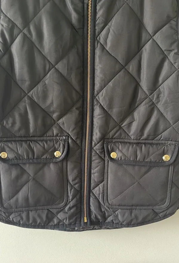Black J Crew Quilted Vest - Image 5