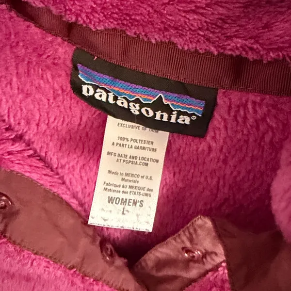 Patagonia Women's Re-Tool Snap-T Quarter Pullover‎ Fleece Berry Pink Size Large - Image 3