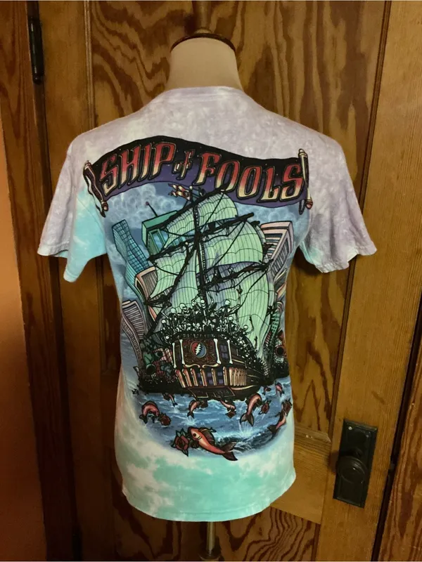 Liquid Blue Grateful Dead Ship of Fools Tie Dye T Shirt Small Deadhead - Image 10