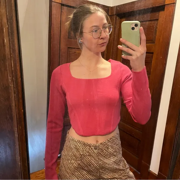 Altar'd State Fuchsia Crop Top - Image 6