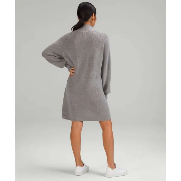 Lululemon‎ Size 4 Merino Wool Blend Knit Dress Heathered Gull Grey Knit Women’s - Image 2