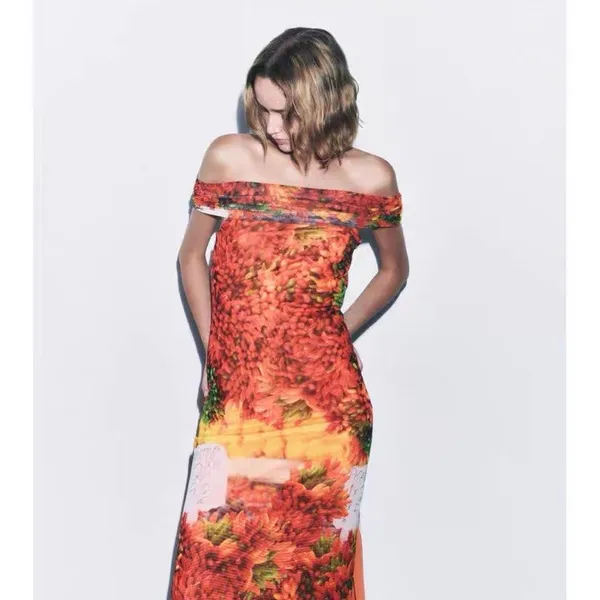 NWT Zara midi floral tulle Dress - Image 4