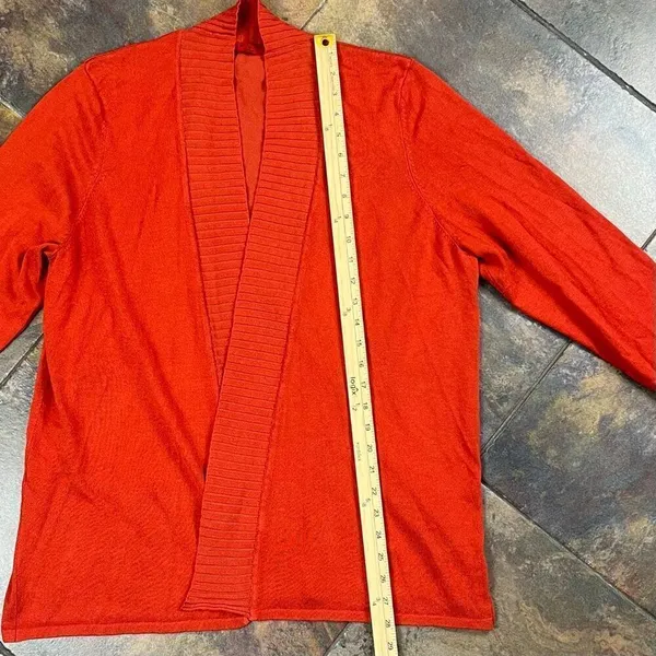 Red Woman Reddish Orange Open Front Knit Cardigan 3X - Image 5