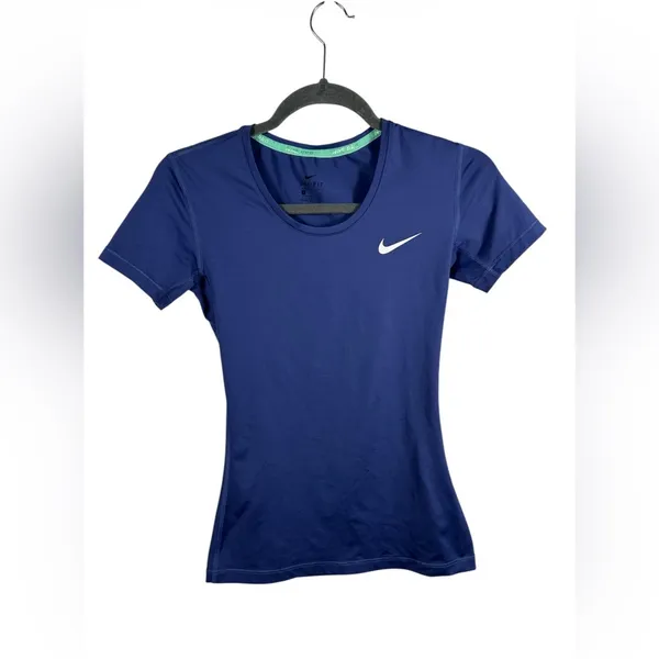 Nike Dri-FIT Short Sleeve Athletic Top Blue Running Workout Shirt Women’s Size S - Image 2