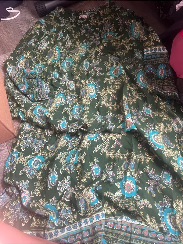 Natural Life Green Floral boho Maxi Dara Dress - Image 12