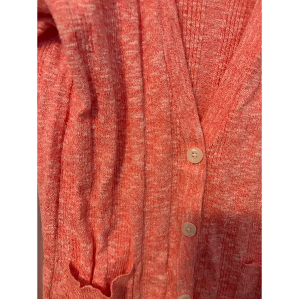 American Eagle Womens Coral Marl Ribbed‎ Button Front Cardigan Size M - Image 5