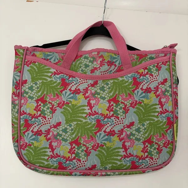 Lilly Pulitzer Pink Green Checking In Print Laptop Case Bag Padded Neoprene - Image 2
