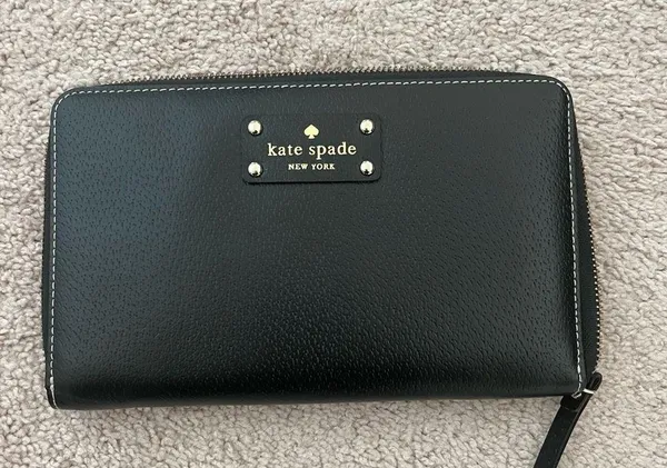 Kate Spade New York Black Leather Continental Wallet - Image 5