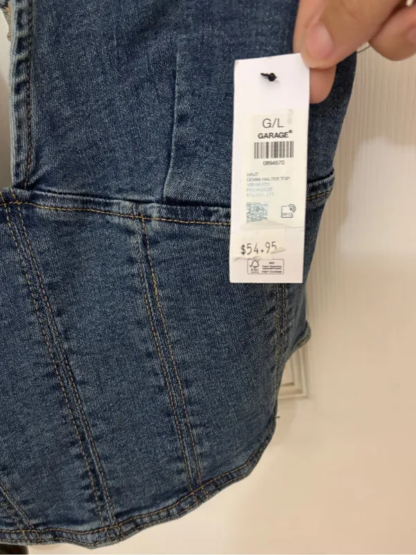 NWT!! Garage Denim Halter Top with Side Zipper - Image 6