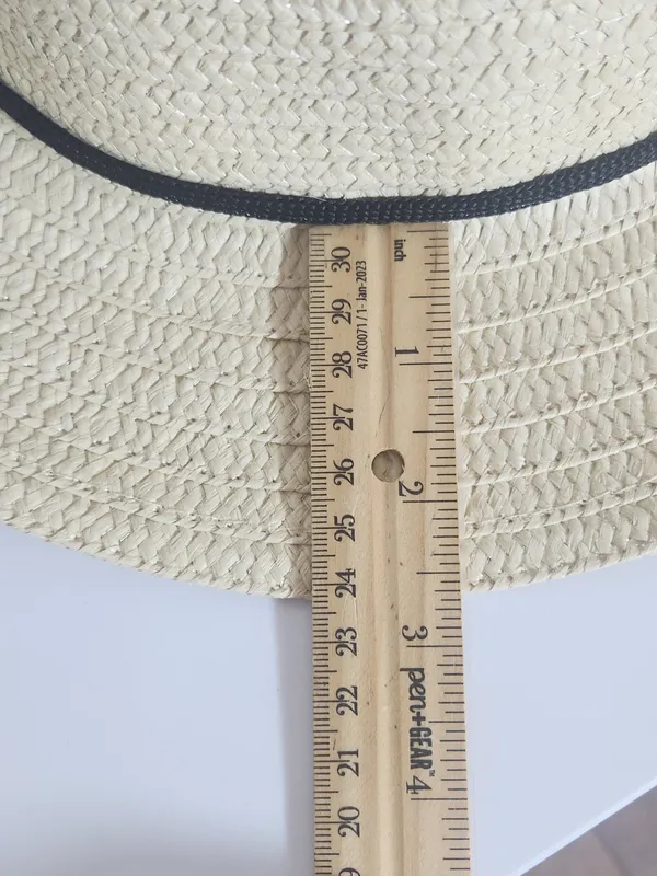 Straw Cowboy Hat with Black Ribbon Trim Unisex Adjustable Chin Strap NWOT - Image 8