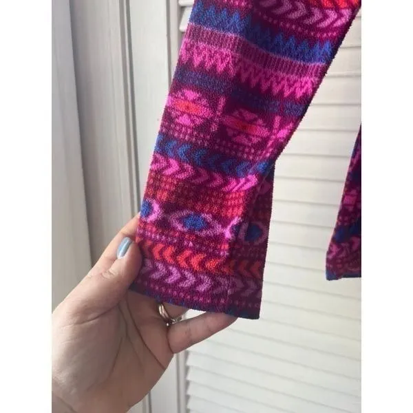 Columbia Fleece Women's Cowl Neck Geometric Print Pullover‎ - Size XL- EUC - Image 3