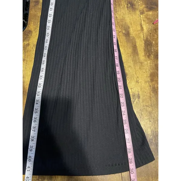 OLIA Womens Black Ribbed Knit Wide Leg Pants Palazzo Office Est XS Whimsigoth - Image 11