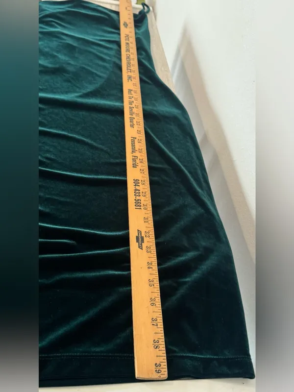 Lulu's Jazzy Belle Dark Green Velvet Bodycon Midi Dress Cowl Neckline NWT Small - Image 5