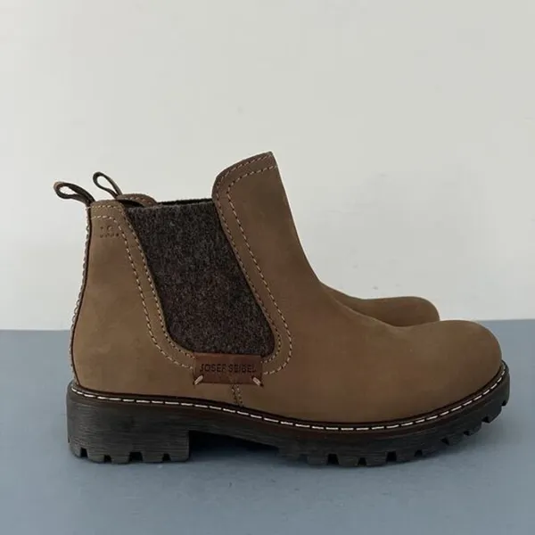 Josef Seibel Marta 03‎ Olive Green Nubuck Leather Ankle Chelsea Boots - Image 4