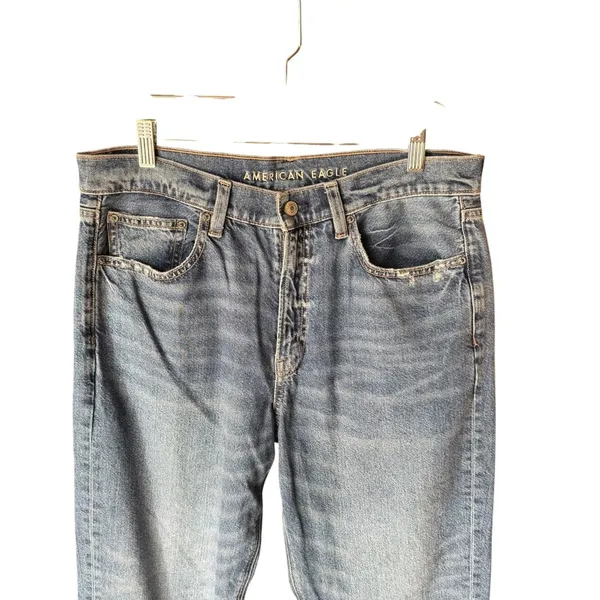 American Eagle - Low-Rise Baggy Y2K Blue Jeans Sz 10 S - Image 3