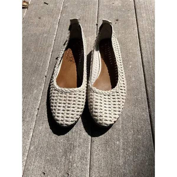 Blowfish Malibu Womens Woven Ballet Flats Bardot Beige Slip On Shoes Size 39/8.5 - Image 3