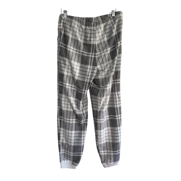 Aerie Plaid Pajama Jogger Pants Gray White Drawstring Lounge Sleepwear Small NEW - Image 9