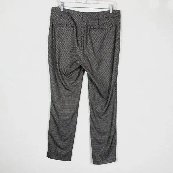 Zara Basic Brown Mini Houndstooth Check High Rise Trouser Pants - Image 2
