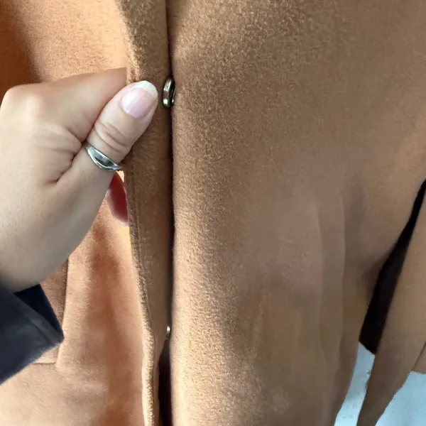 Ontwefth Tan Brown Belted Coat Womens Size S Puffy Sleeves Lined Long Preppy‎ - Image 8