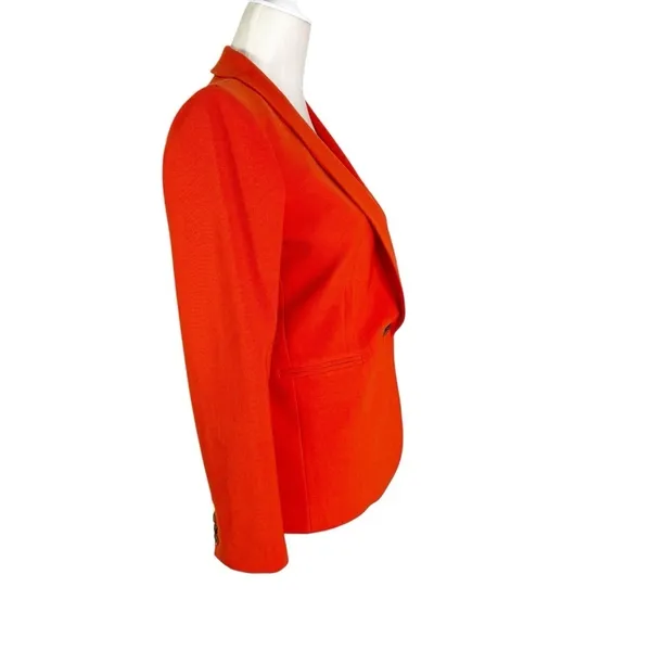 J. Crew Wool Blend Parke Single Button Blazer Orange Red Size 0 - Image 8