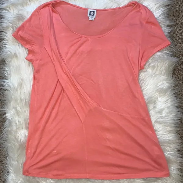 Anne Klein Peach Color Short Sleeve Top - Image 2
