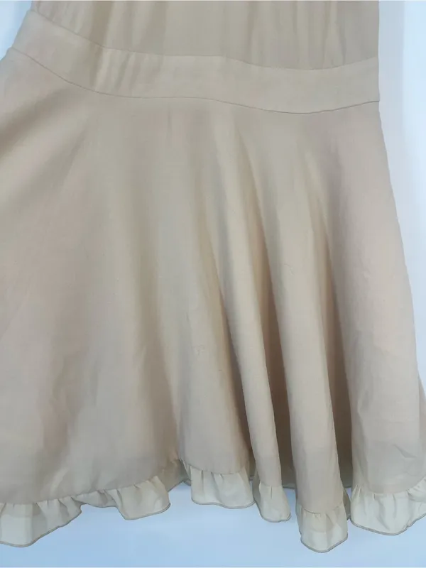 Ciel Beige Ruffled Hem Women's Skirt Size XS - Image 3