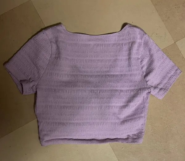 Purple Tie Front Keyhole Top - Image 6