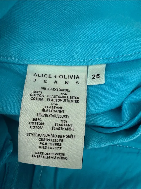 Alice + Olivia Sofia High Rise Boyfriend Jeans in Ocean Floor Blue, Size 25, NWT - Image 12