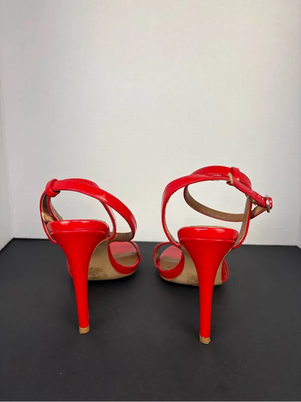 Steve Madden Red Patent Stiletto Ankle-Strap Sandals - Image 4