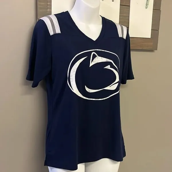 Colosseum Navy White Penn State Nittany Lions Short Sleeve V-Neck T-Shirt- Small - Image 3