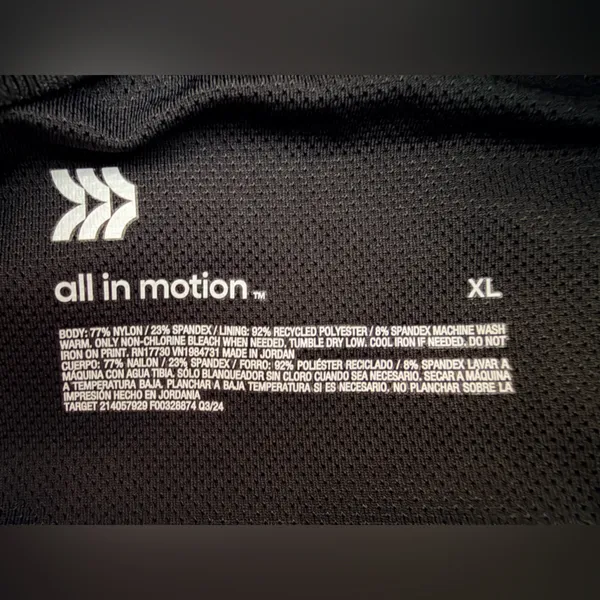 All in Motion Black Activewear Top Sports Bra NWT - Image 3