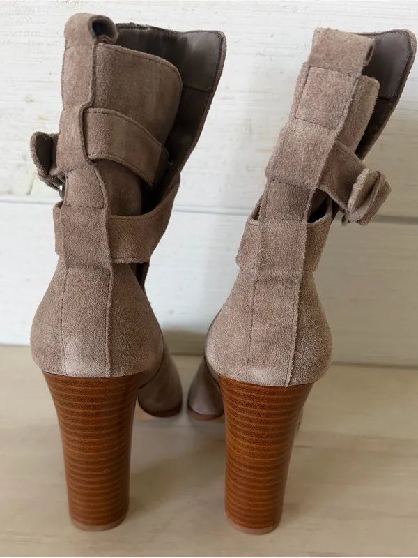 Dolce Vita Marenn Midi Bootie Women's Size 9 Beige Greige Suede NEW - Image 6