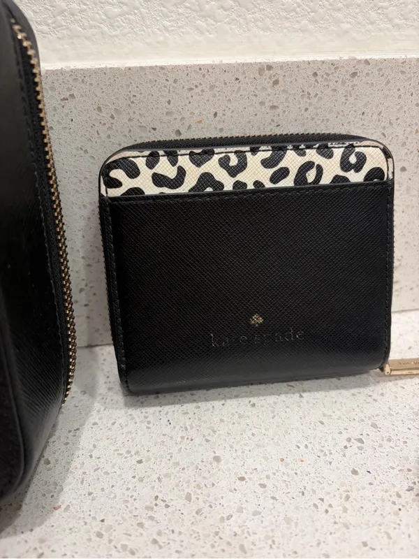 Kate Spade Black Leather Daisy Meow Top Handle Crossbody Bag With Wallet EUC - Image 6