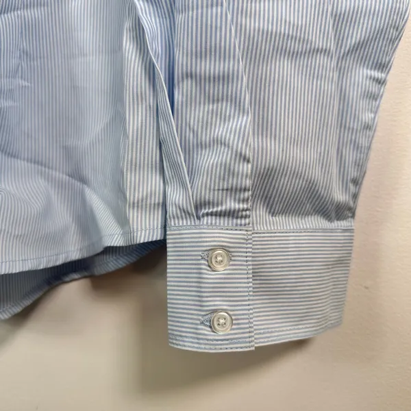 Apt 9 Womens Blue White Pinstripe Button Down‎ Shirt XL Structured Top - Image 7