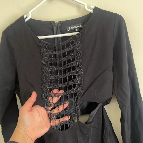 for love and lemons moonlight dress size small black cut out crochet - Image 5