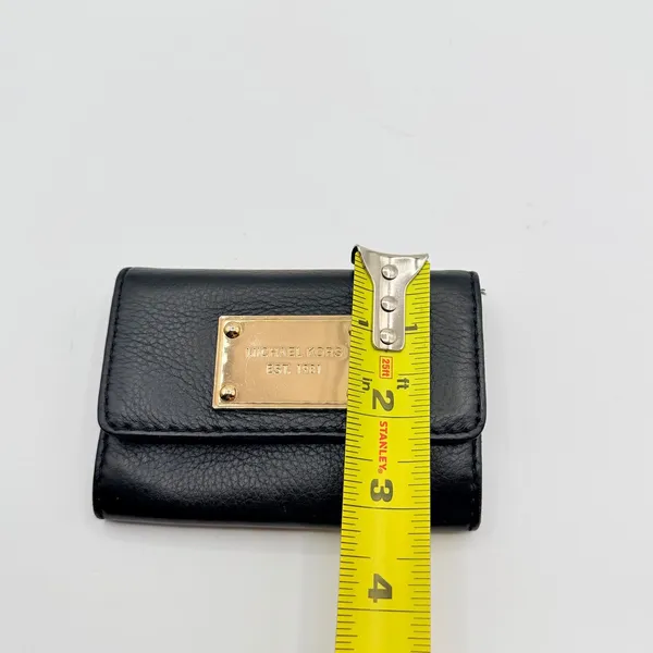 Michael Kors Jet Set Fold Over Coin Purse Card Case‎ Wallet Womens S Black - Image 7
