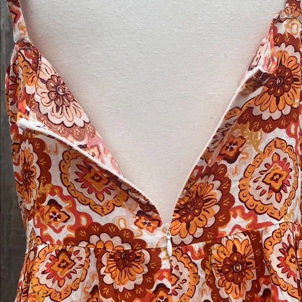 Cupshe Orange Printed Bohemian Sleeveless Mini Sundress Size XL - Image 8