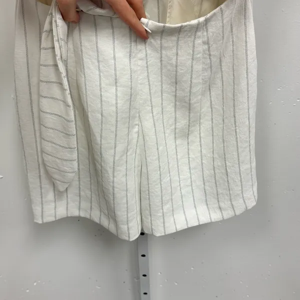 Wilfred Aritzia Ècoulement‎ Romper in Espace Wrap Top Sz 4 White Blue - Image 7