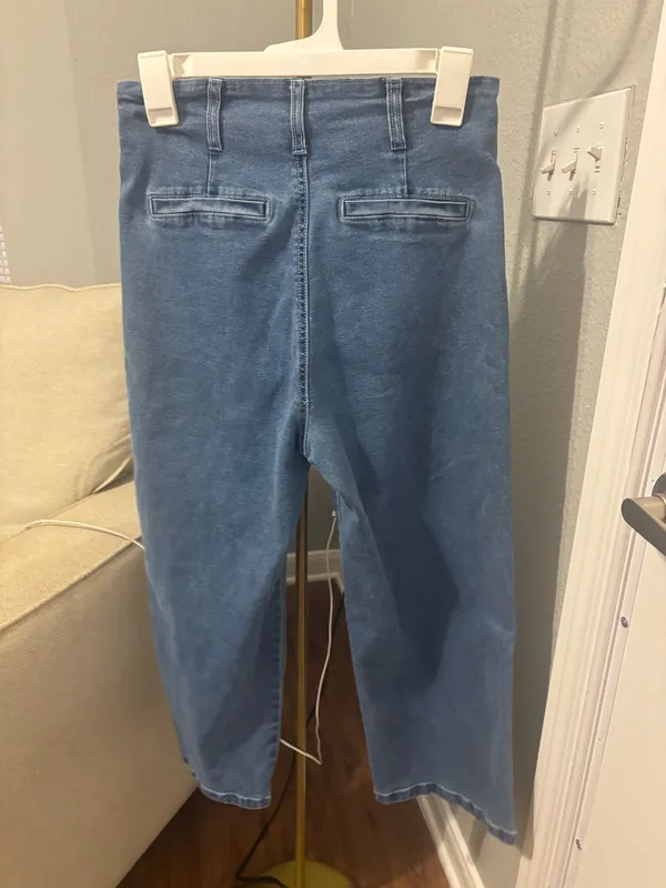 Crop Flare Blue Jeans Size 4 - Image 2