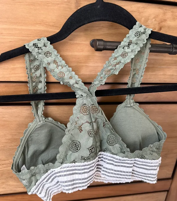 Aerie Olive Green Lace Bralette - Image 3