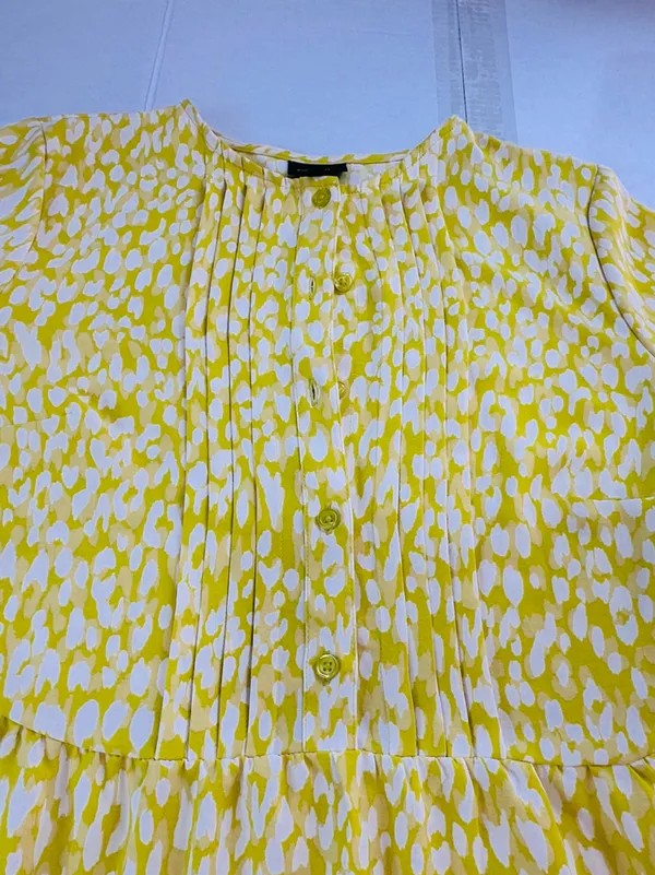 Who What Wear Yellow and White Floral Tiered Midi Dress - Image 5