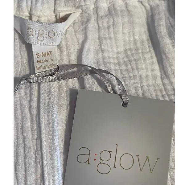 A:glow Womens Double Weave Strappy‎ Elastic Tie Tunic Tank Bright White Sz S NWT - Image 5