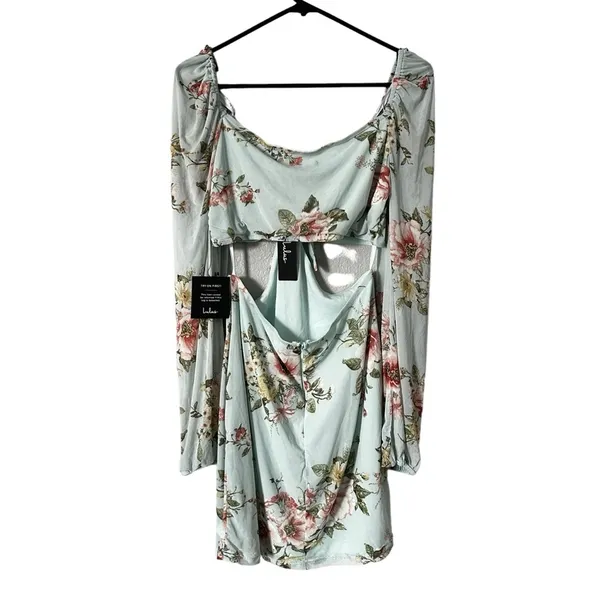 Lulu’s Ode to Spring Mint Floral Print Tie-Front Bodycon Mini Dress Size XL​‎ - Image 7