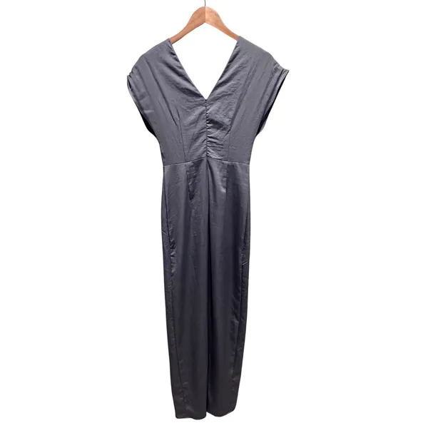 Harlyn Dusty Blue Ruffle Maxi Dress XS Wedding Guest‎ Bridesmaid Coquette - Image 4