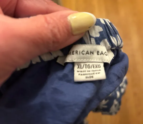 American Eagle Blue Daisy Gauzy Off Shoulder Crop Top Size XL - Image 3