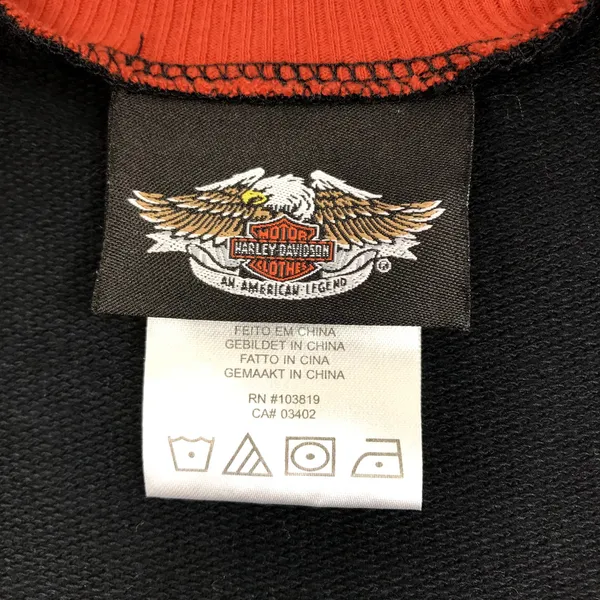 HARLEY DAVIDSON Full Zip Top Women L Black/Orange 2005 Festival Moto Biker VTG - Image 10