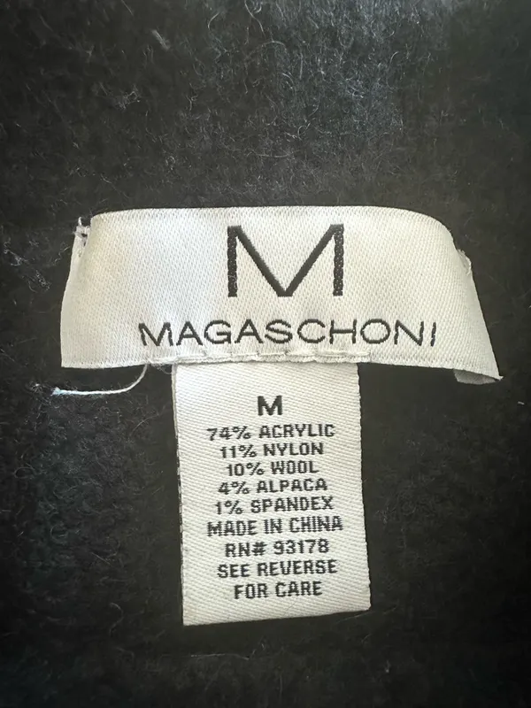 Magaschoni Striped Sweater Black Beige Alpaca Blend Cozy Soft Size M (1271) - Image 10