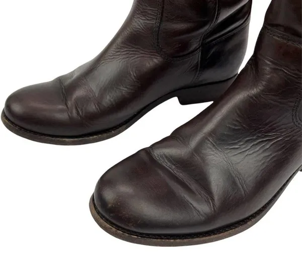 Frye Dark Brown Leather Melissa Western Tall Riding Boots Size 5.5 Style 77167 - Image 8